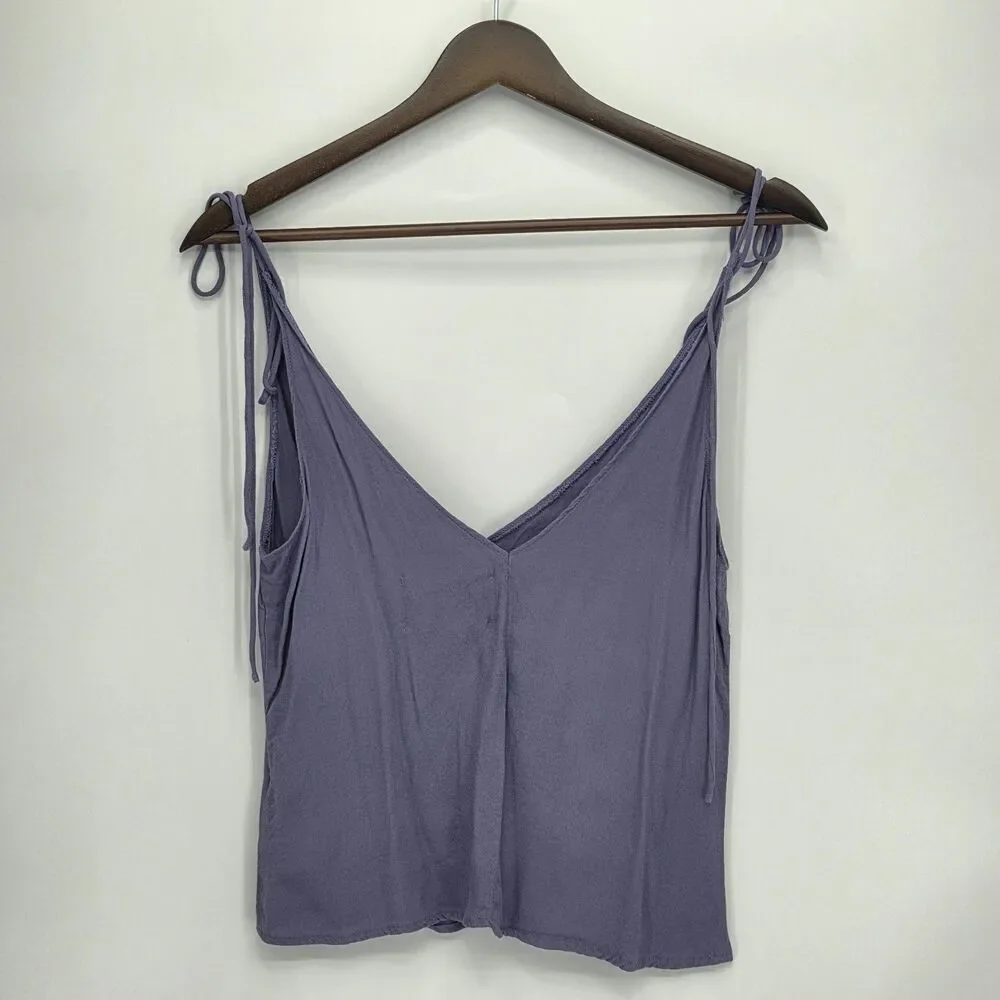Reformation Womens Tie Spaghetti Strap Top Double V Neck Purple Size Small - Picture 3 of 5